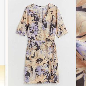 h&m wrap dress floral small